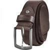 Zerimar Cinturón Piel de Hombre Vacuno | 34MM Ancho | Cinturón Hombre Cuero | Cinturón Hombre Hebilla | Cinturón Piel | Colore Marrone scuro | Taglia 120