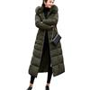 Earnmore Donna Piumino Cappotto Lungo Imbottito Inverno Cappotto con Cappuccio Elegante Giacca Lungo Caldo Leggero Piuma Cotone Outwear Invernale Parka Cappotti da Donna