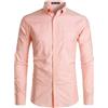 PARKLEES Camicia Oxford da uomo slim fit a maniche lunghe smart casual con bottoni, Arancione, L