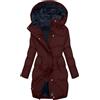 KHIRVWL Giubbotto Donna Invernale Lungo Piumino Cappotto Trapuntato Imbottita in Caldo Giacca Parka Casual Outdoor Cappotti con Cappuccio Cappotto Moda Cerniera Unico Giacche Classico Piumini