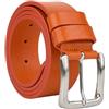 CM Conte Massimo Conte Massimo Cintura Uomo in Vero Cuoio Pezzo Unico, Made in Italy, Fibbia Nickel Free, Accorciabile, Alta 4 cm Con Scatola
