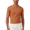 Kallspin Uomo Polo in Maglia a Manica Corta Maglie da Golf Top Estivi da Spiaggia(Caramello Large