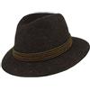 Hut Breiter Breiter Cappello da Uomo Traveller Cappello Bavarese 100% Lana Capello in Feltro con Cordoncino Bicolore e Bordatura - Antracite 57