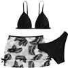 Generico Costumi da Bagno Ragazza 3 Pezzi Bikini Tuta Camisole Top con Coprire Pantaloncini da Spiaggia Bambini Nuoto Costume Gonna Stampata Surf Costumi da Bagno 8-15 Anni