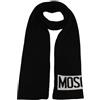 MOSCHINO Sciarpa in maglia bianco con ricamo logo bianco e nero Dimensioni: 30 x 180 cm