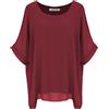 Van Der Rich ® - Camicia in Chiffon Foderato all'Interno - Dnna (Bordeaux, M-L)