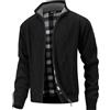MeiLayM Cardigan da Uomo Cerniera Intera Maglione Giacca Invernale Stand Collare Maglia Cardigans Uomo Calda Casual Felpa Cappotti Manica Lunga con 2 Tasche Nero,M