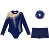 Freebily Body Ginnastica Danza Classica Bambina con Pantaloncini Sportivi Shorts Balletto Leotards Body da Pattinaggio Artistico Costume da Allenamento Yoga Dancewear B Blu marino 11-12 anni