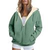 Generic Felpe sportive foderate in pile da donna con cappuccio con coulisse isolate per il freddo con cappuccio Felpe autunnali con zip pesanti maglioni con cappuccio 2025 estetica termica alla moda workou