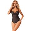 Selente Love & Fun, Seducente Set Intimo da Donna 2 Pezzi, Body Aperto e Benda per Gli Occhi in Satin, Prodotto nell'UE