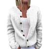 Generic Maglione da donna oversize cardigan con bottoni giacca a maniche lunghe girocollo felpa casual pullover allentato retrò street Y2K camicia top inverno calore per donna all'aperto 2024, bianco, L