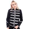 Ro Rox Giacca Stretta di Parata Militare Punk per Donne - Nero & Argento (IT 42)