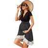 KOJOOIN Camicia da Notte da Donna Camicia da Notte per Allattamento Camicia da Notte Premaman con Camicia da Notte a Righe