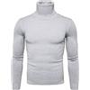 KINKOCCL Felpa girocollo lunga da uomo con collo alto morbido maglione lavorato a maglia elasticizzato slim fit caldo maglione collo alto da uomo camicia slim pullover, 0a-gy1, M