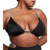 Victoria's Secret Top bikini a triangolo con spalline brillanti, nero, M