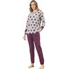 SNELLY Pigiama Donna Invernale Cotone Punto Milano, Pigiami 2 Pezzi Morbido con Maglia Manica Lunga, Fantasia a Scelta, Taglie 44 46 48 50 52 54