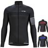 FDX Maglia da Ciclismo Uomo, Termica, Idrorepellente, Materiale Super-Roubaix, Maglia da Ciclismo Invernale Leggera, Manica Lunga, 3 Tasche, Abbigliamento da Corsa e Sportivo(Black 3XL)