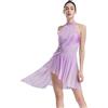 Freebily Abito da Pattinaggio Artistico Donna Strass Leotards Vestito Danza Classica Moderna Collo Halter Body da Ginnastica Costume da Ballo Latino Lirico Dancewear