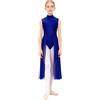 Kaerm Ragazze Vestito da Balletto Ballo Lirico Contemporaneo Senza Maniche Maxi Abito da Pattinaggio Artistico Body Danza Classica Ballerina Costume da Ballo Latino Tango