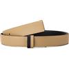 Vatee's Cinturino reversibile di ricambio in vera pelle per gli uomini/donne regolabile senza fibbia 2.5cm Ampio 115cm Lunga Khaki & Nero
