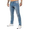 Ze ENZO Enzo - Jeans da Uomo Elasticizzati a Gamba Dritta, da Lavoro, in Denim Light Stonewash W28 / L30