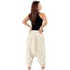 FANTAZIA Pantaloni alla turca con elastico, tinta unita, cavallo basso, stile sarwel indiano crema Taglia unica