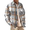 WINKEEY Camicia Flanella Uomo Camicia a Quadri a Maniche Lunghe Eleganti Camicie Button Down Autunno Inverno,Grigio Chiaro S