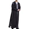 RUMAOZIA Abiti musulmani Uomo Caftano Musulmano Uomo Abaya A Righe Vestito Islamico Abbigliamento Preghiera per Uomo Manica Lunga Vestiti Dubai Robe Strisce Thobe con Cappuccio, Z02 nero., XXL