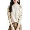 Chanyarn Maglione da Donna in 100% Lana Merino Collo Alto Demi Lavorato a Maglia Senza Cuciture a Maniche Lunghe