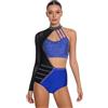 YEAHDOR Donna Vestito Pattinaggio Artistico Body Danza Classica Moterna Monospalla Leotard Vita Nuda Abito da Ballo Latino Jazz Competizione Dancewear