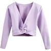 Mulnall Body a maniche lunghe per danza e ginnastica, con interno in velluto, Viola, 7-8 Anni