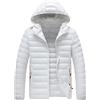 Generic Giacca tipo parka da uomo, leggera, trapuntata, con cappuccio, invernale, calda, con cappello staccabile, piumino di dimensioni più grandi, impermeabile, in piuma, bianco, 8XL