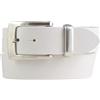 BELTINGER Cintura firmata in pelle bovina pieno fiore con passante in metallo 4 cm | Cintura in denim per donna uomo 40mm | Bianco 100cm