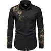 Kobilee Camicia No Stiro Uomo Regular Elasticizzata Camicia Bianca Slim Fit Fantasia Camicia Seta Taglie Forti Manica Lunga Camicia Elegante da Cerimonia Fiori Abito Trasparente