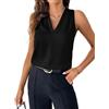 LIUYUYOUGO Bluse E Camicie da Donna Canottiera da Donna in Raso di Seta con Scollo A V Casual Senza Maniche Elegante Arricciata Estiva Tunica Elegante da Lavoro Tinta Unita T-Shirt da Ufficio Gilet
