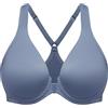 MELENECA Donna Schiena Incrociata Chiusura Anteriore Reggiseni Senza Fodera Copertura Totale Senza Cuciture Fermaglio Blu Grigio 5E