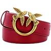Pinko Love Berry H3 Belt Vitello Set, Cintura Donna, R40q_dark Red-antique Gold, S