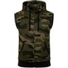ROCK-IT Apparel I Giacca Senza Maniche con Cappuccio e Zip I Felpa da Uomo I Giacca da Fitness I Felpa con Cappuccio per la Palestra [Taglie S-4XL] I mimiteco Verde/Marrone 3XL