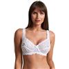 ShopMCR Reggiseno da donna a coppa piena in pizzo con ferretto, coppa morbida, copertura completa, non imbottito, push-up, bianco, 7C