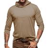 RQPYQF Maglietta da Uomo Manica Lunghe Casuale T-Shirt Maglie a Manica Lunga Leggera Top vestibilità Regolare CS42 (Cachi, L)