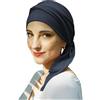 CAREBELL Smooth Cotone - Turbante berretto oncologico in cotone per chemioterapia o alopecia (Indigo)