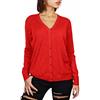 JOPHY & CO. Cardigan Donna Scollo V (cod. 8503) (XL, Rosso)