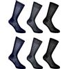 LANCETTI - 6 Paia di Calze Classiche Eleganti per Uomo in Pregiato Cotone Filo di Scozia, Blu Notte, Nero, Grigio Antracite, 42-44