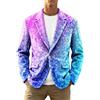 Générique Giacca lucida con paillettes metalliche per uomo anni '70, da discoteca retrò Blazer in velluto a coste Halloween Carnevale night club party 60s, Azzurro, L
