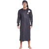 dPois Camicia da Notte da Uomo a Maniche Lunghe Maglie Pigiama Uomo Girocollo Vestaglia da Notte a Righe con Cappello Pigiama Abbigliamento da Notte Casa Pigiama Party Nero M