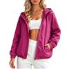 Generico Giacca Antivento Donna Estiva - Leggera E Impermeabile Da Corsa Con Cappuccio Zip Traspirante Per Fitness Jogging Yoga Outdoor Sport Tempo Libero Escursionismo Bici Viaggi Primavera Autunno
