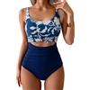 uxxnjfg Costume Donna Intero Contenitivo Costumi da Bagno Donna Sexy a Fascia Vestiti Coordinati Estivi Senza Segni Abbronzatura Abbigliamento Curvy Reggiseno Mare Blu XL