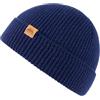 TOP-EX 100% lana merino Fisherman Beanie uomo e donna, maglia elasticizzata, caldo berretto invernale per attività all'aperto, M-XXL, Metropolitana Blu Navy, Medium-Large