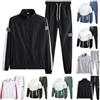 Generico Tuta Uomo Completa Invernale Felpata Sportiva Tinta Unita da Camera Jogging Due Pezzi Completo Felpa Con Cappuccio E Lunghe Pantaloni Blocchi di Colore Composto Tute Streetwear Maniche Cotone Set