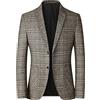 DUHGBNE Giacca blazer da uomo scozzese a quadri, cuasual intelligente, a maniche lunghe, giacca a quadri per affari, versatile abito quotidiano adatto al lavoro, Incontri, Giallo, M